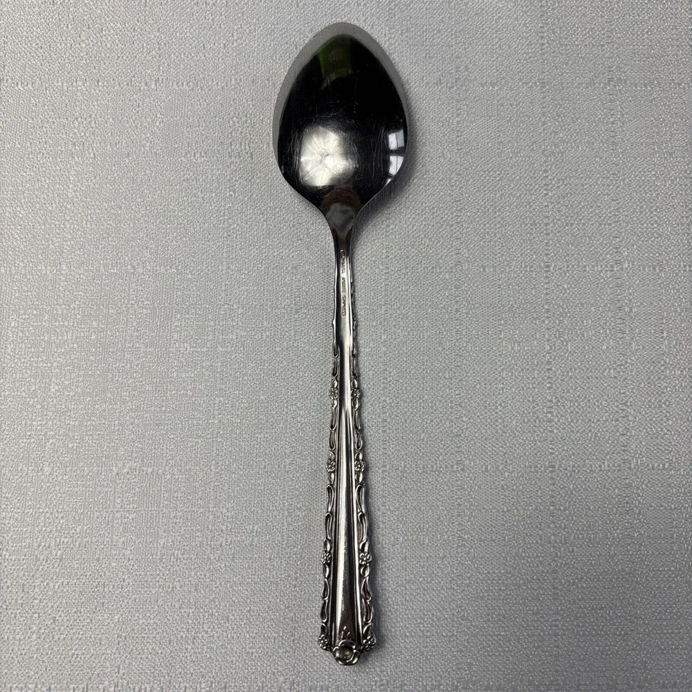 Oneida CHERIE Stainless‎ Solid Serving Spoon Deluxe Glossy Flatware